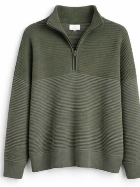 aerie ribbed 1/4 zip size xl